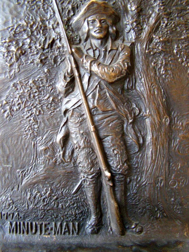 A Beautiful pair of Solid Bronze Antique Bookends circa 1915 depicting the Liberty Bell and the Minuteman of 1774. — image 2